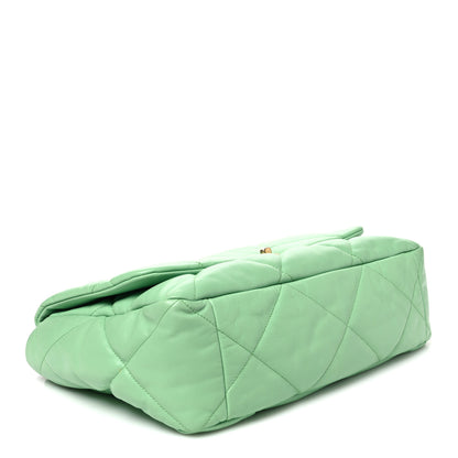 Chanel Lambskin Quilted Maxi Chanel 19 Flap Light Green 4 of 10