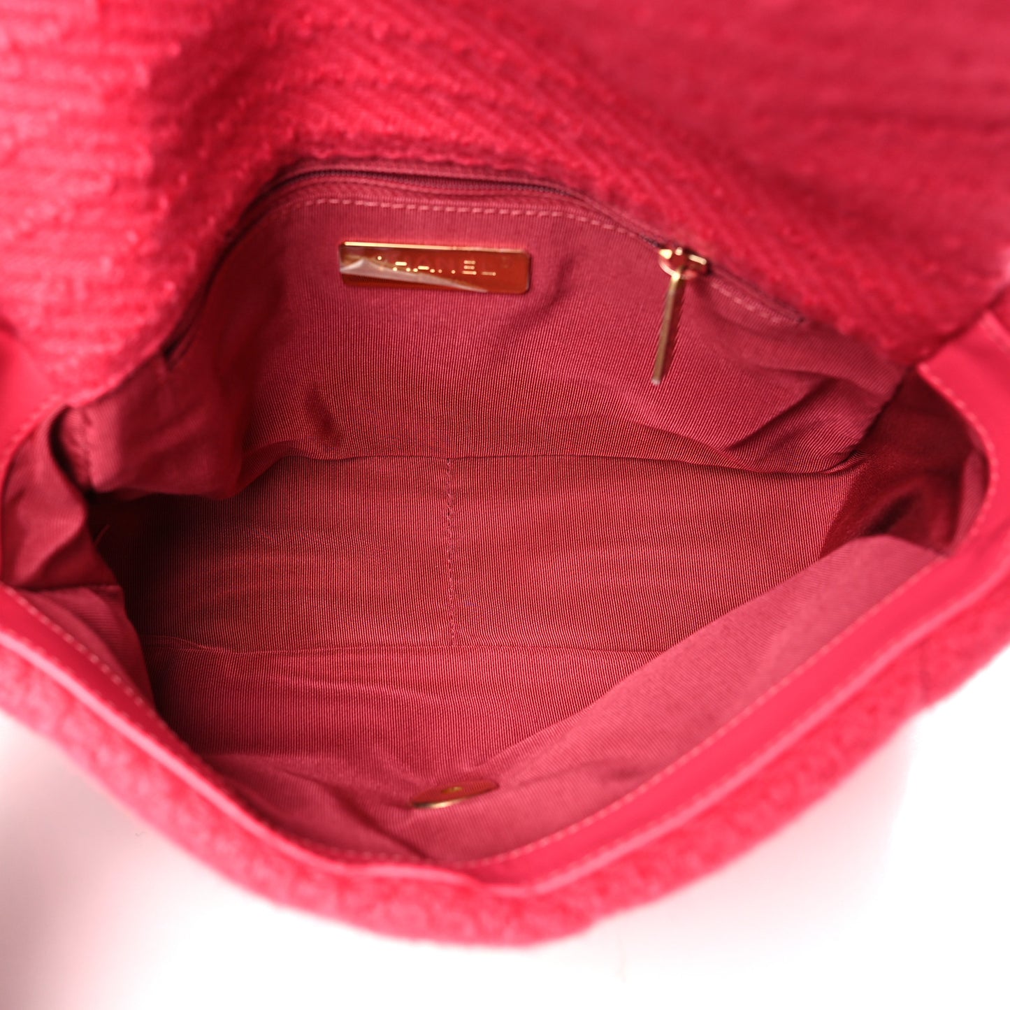 Tweed Quilted Medium Chanel 19 Flap Raspberry