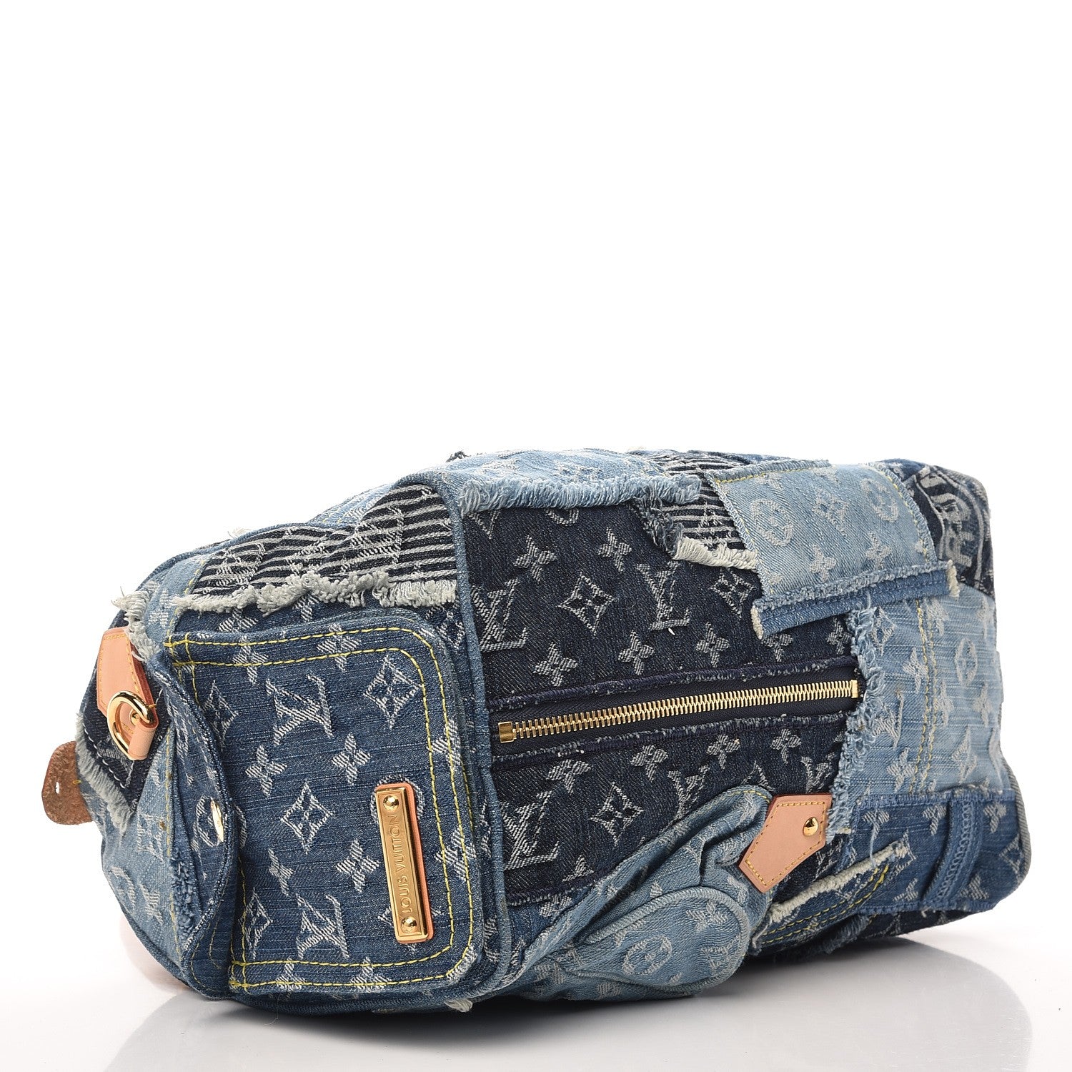 Louis Vuitton Denim Patchwork Speedy 30 Blue 4 of 8
