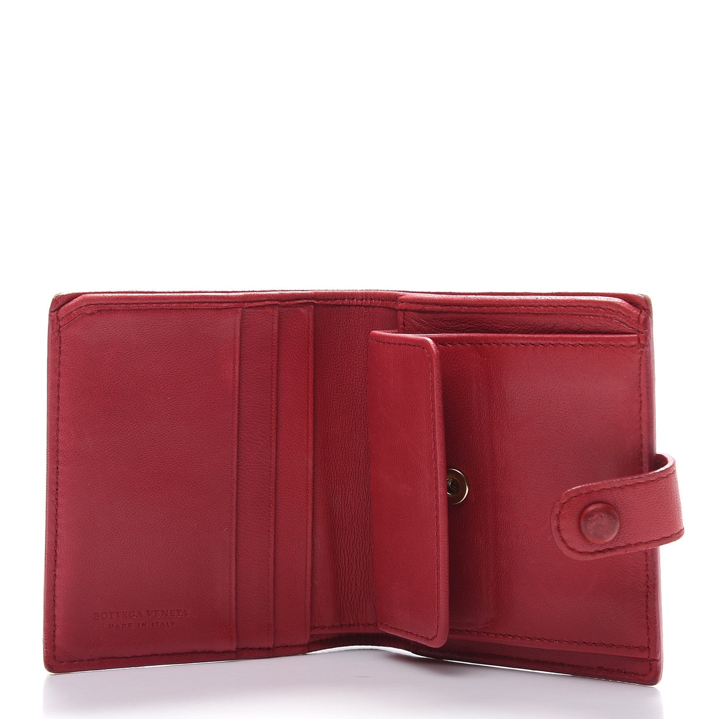 Nappa Intrecciato Snap Wallet Cassis