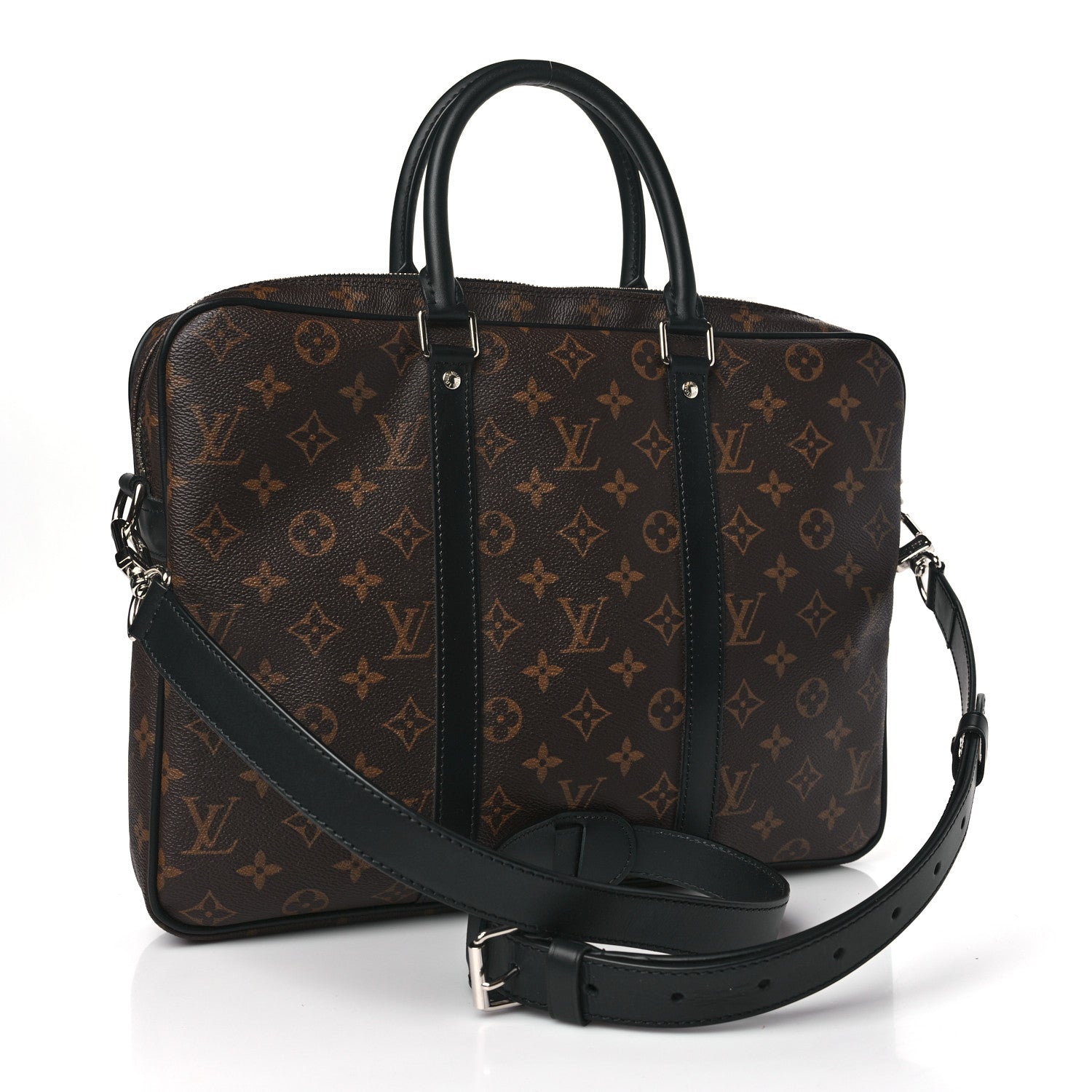 Louis Vuitton LOUIS VUITTON Monogram Macassar Porte-Documents Voyage PM 3 of 8