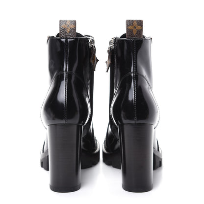 Louis Vuitton Patent Calfskin Monogram Star Trail Ankle Boots 36 Black 7 of 9