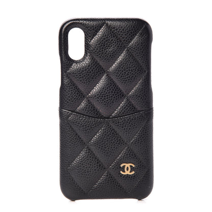 Chanel Caviar Quilted iPhone X Coco Tech Case Black 1 of 9