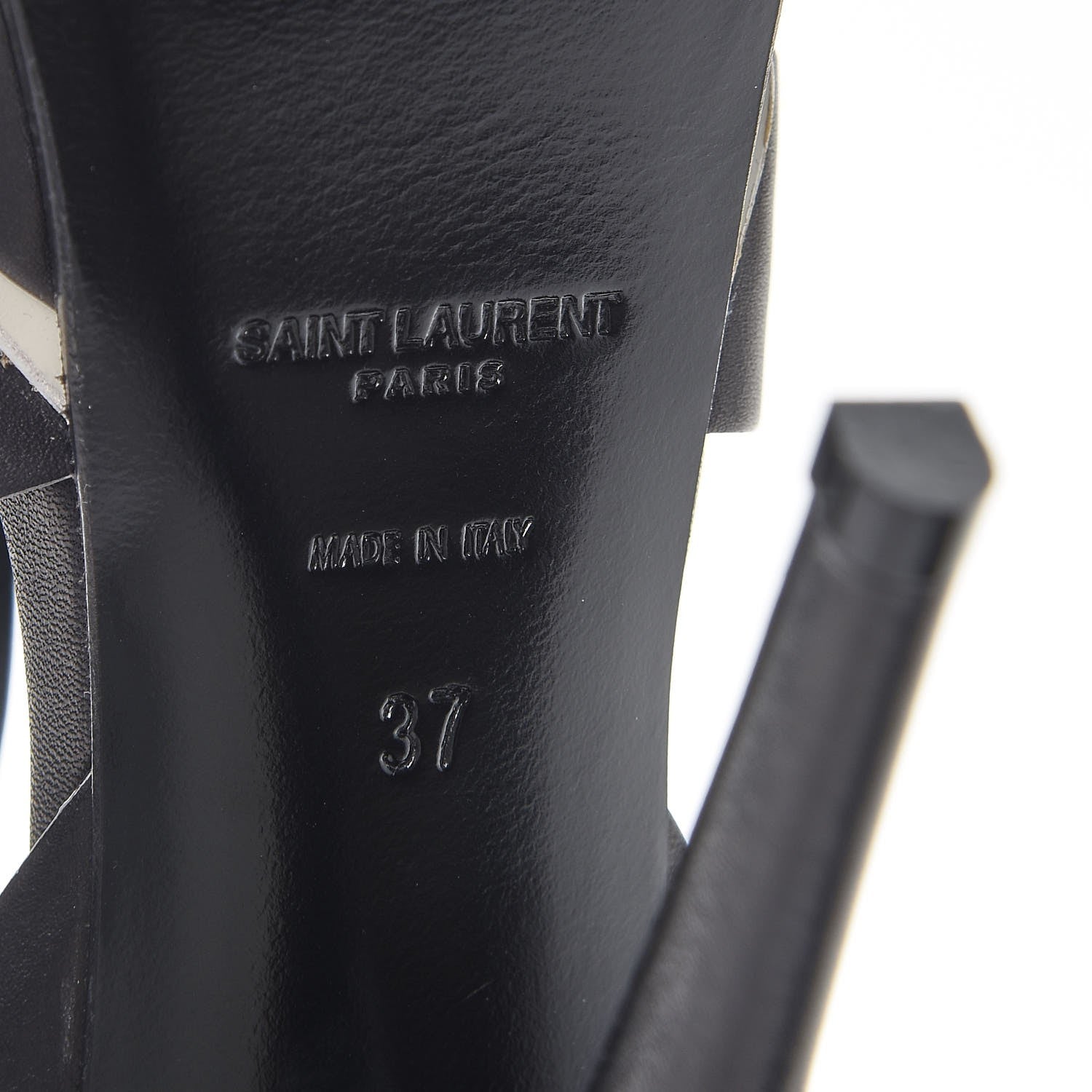 Saint Laurent Calfskin Tribute 105 Platform Sandals 37 Black White 6 of 10