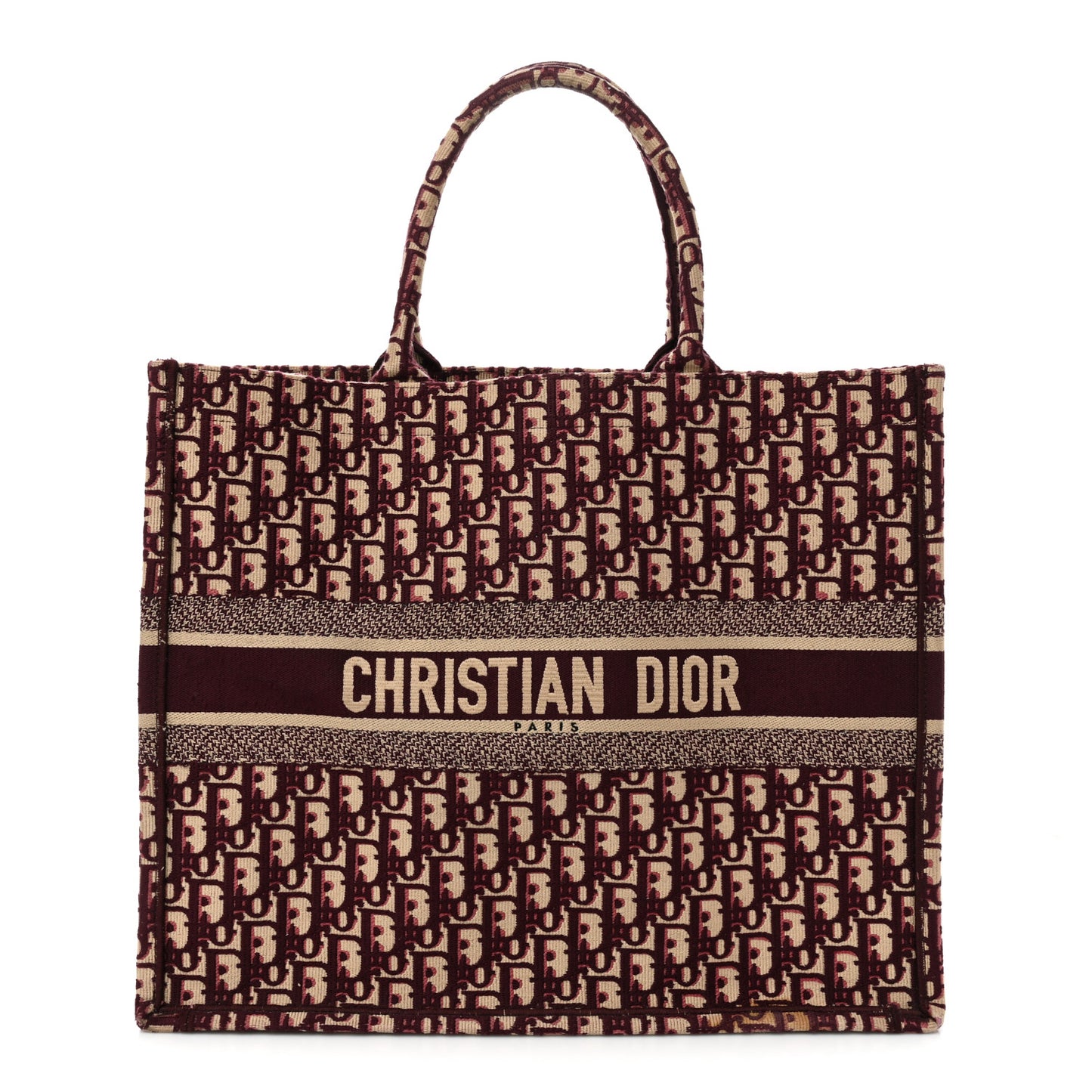 Oblique Large Book Tote Burgundy Multicolor