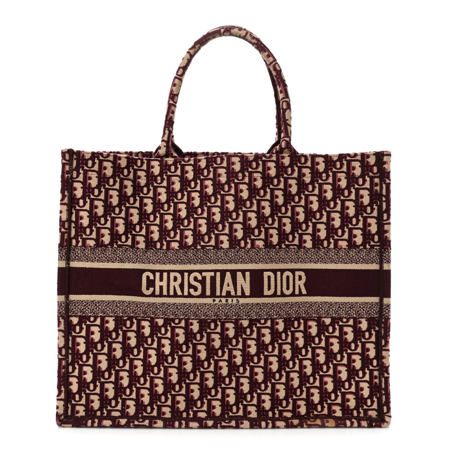 Christian Dior Oblique Large Book Tote Burgundy Multicolor 1 of 19
