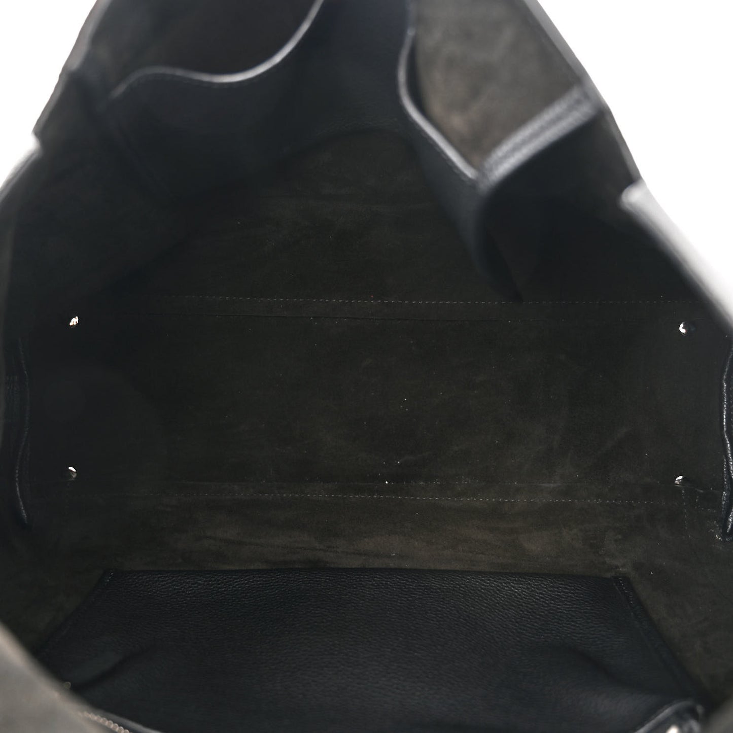 Grained Calfskin Top Handle 14 Bag Black
