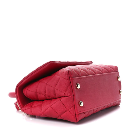 Chanel Caviar Quilted Mini Coco Handle Flap Dark Pink 4 of 11