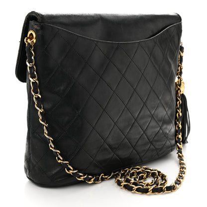 Chanel Lambskin Quilted CC Tassel Flap Black 3 of 15