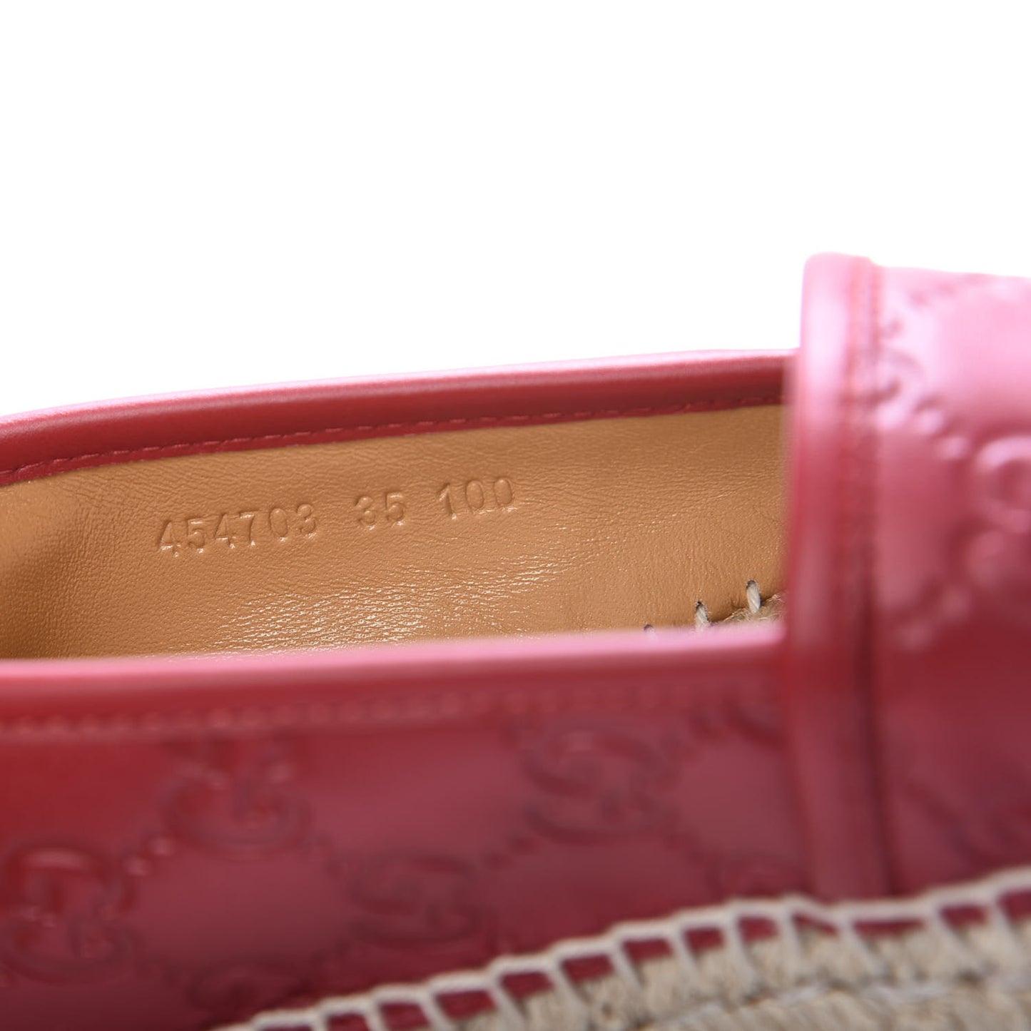 Guccissima Signature Espadrilles 35 Hibiscus Red