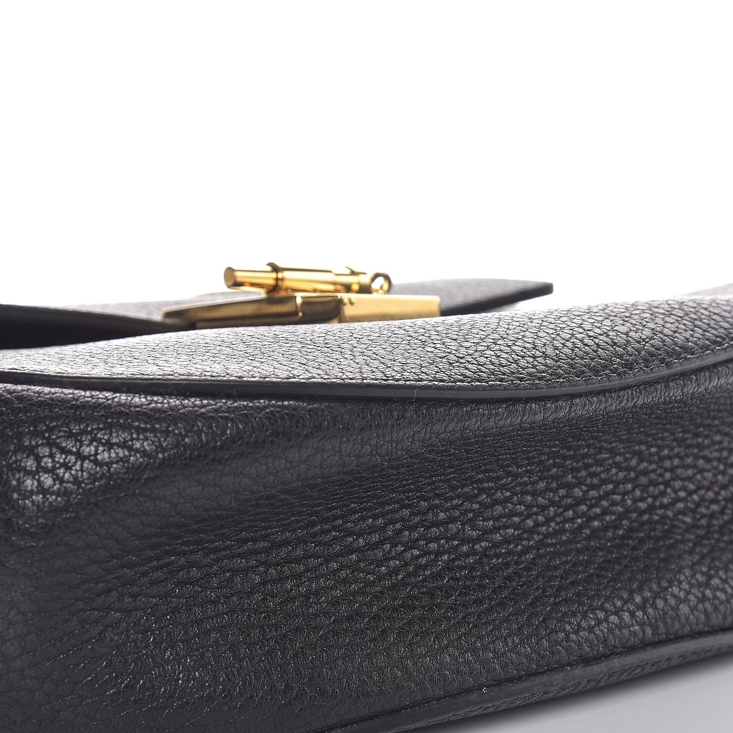 Grained Lambskin Drew Shoulder Bag Black