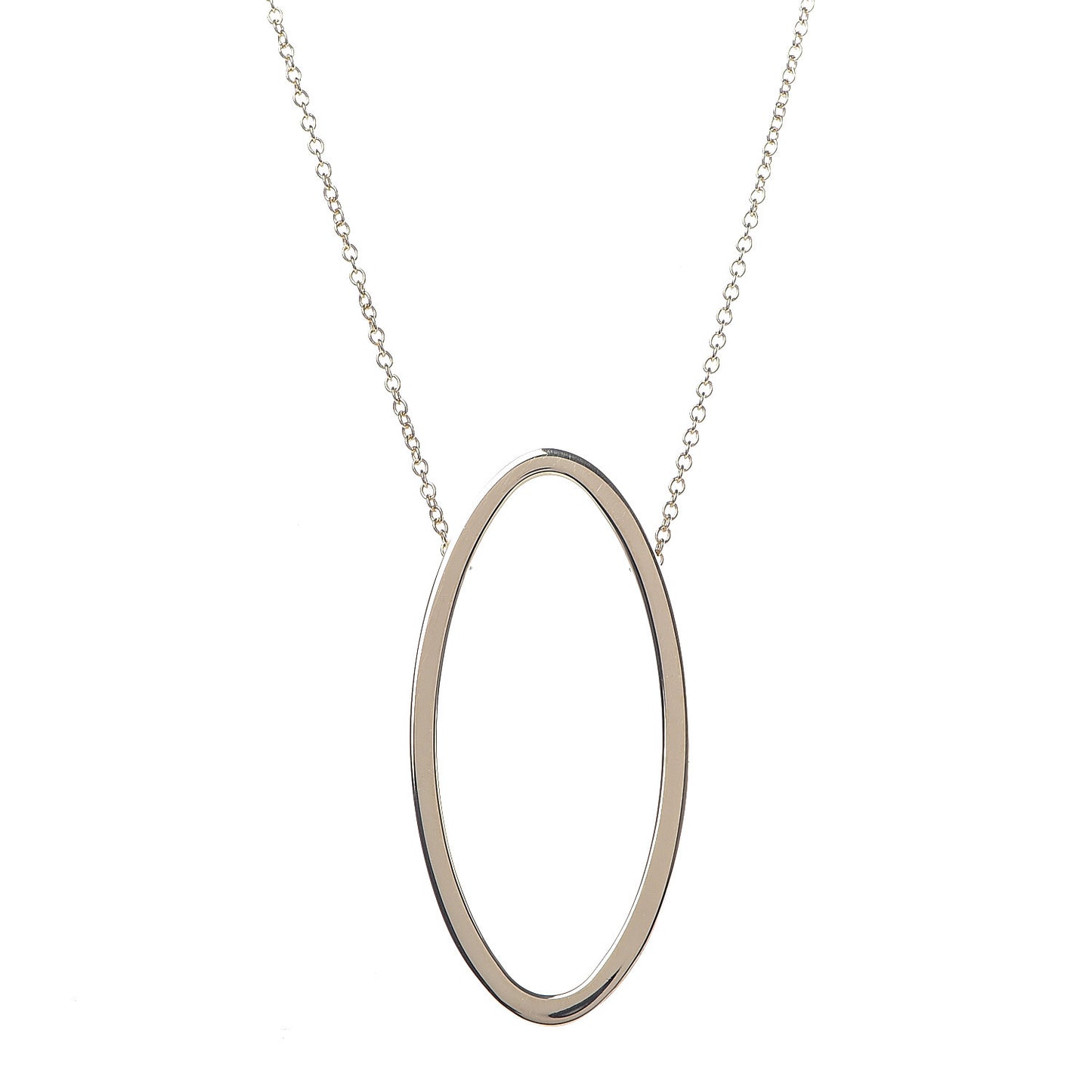 18K Yellow Gold Metro Oval Pendant Necklace