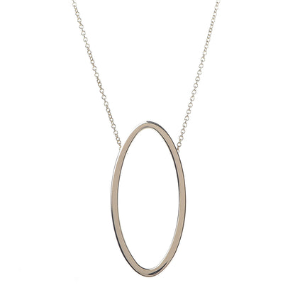 Tiffany 18K Yellow Gold Metro Oval Pendant Necklace 4 of 7