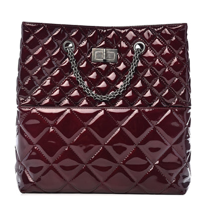 Chanel Patent Quilted Reissue 2.55 Tote Burgundy 1 of 14