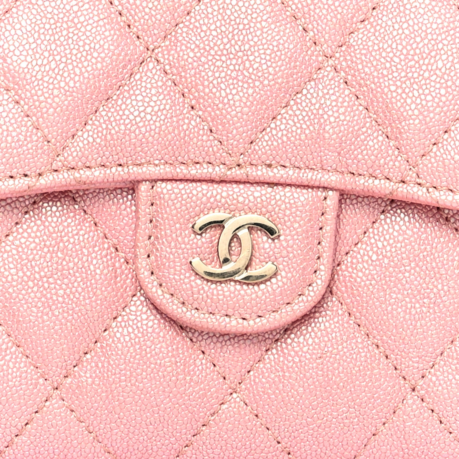 Chanel Iridescent Caviar Quilted Compact Flap Wallet Pink 8 of 8