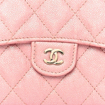 Chanel Iridescent Caviar Quilted Compact Flap Wallet Pink 8 of 8