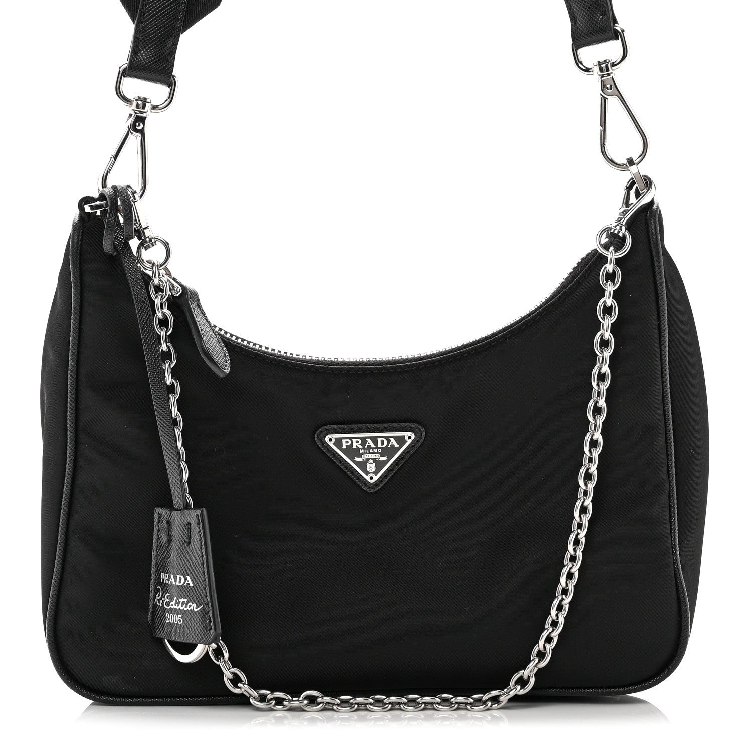 Prada Nylon Re-Edition 2005 Shoulder Bag Black 7 of 10