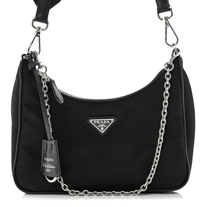 Prada Nylon Re-Edition 2005 Shoulder Bag Black 7 of 10