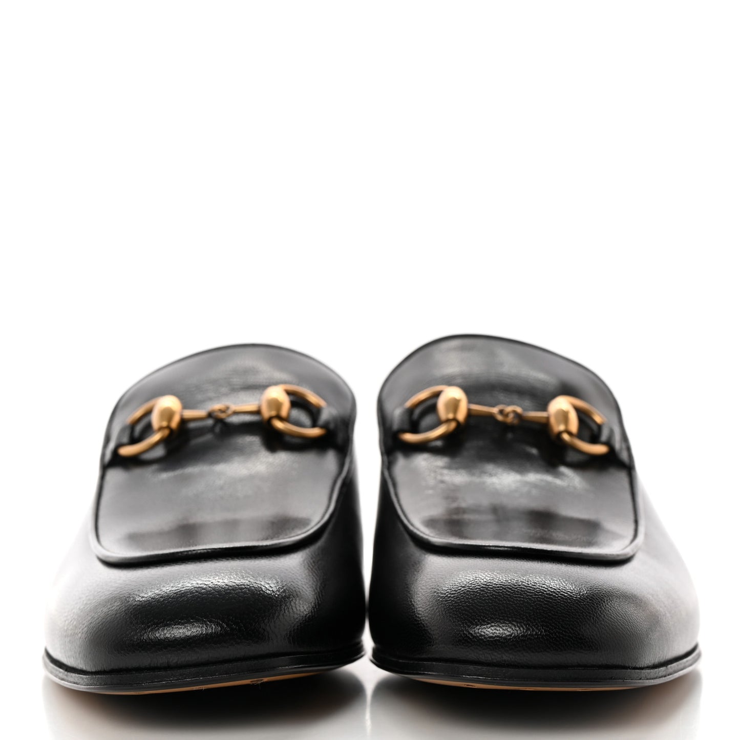 Goatskin Womens Horsebit Mid-Heel Loafers 38.5 Black