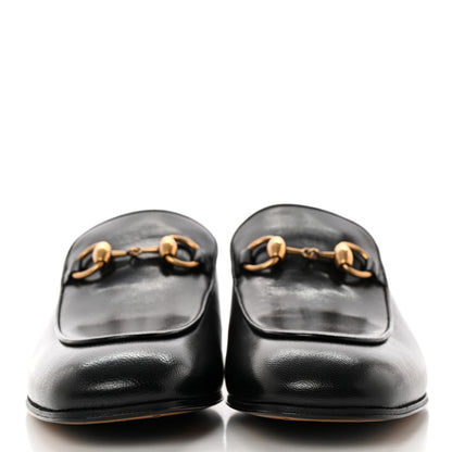 Gucci Goatskin Womens Horsebit Mid-Heel Loafers 38.5 Black 2 of 12