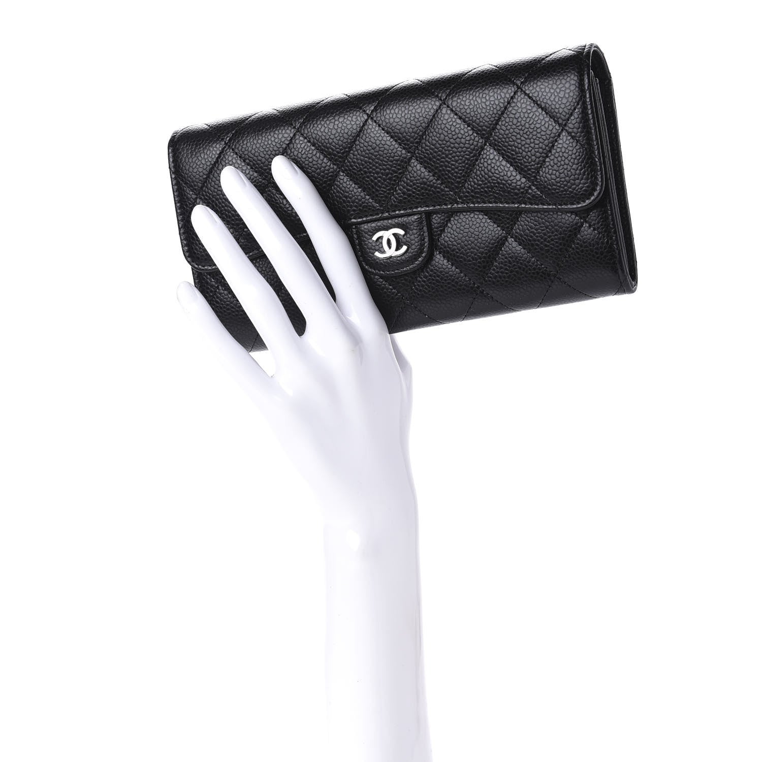 Chanel Caviar Quilted Large Flap Wallet Black 2 of 12