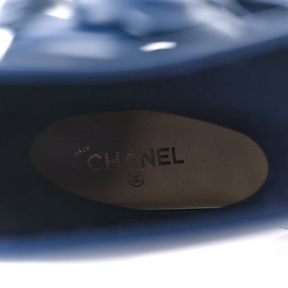 Chanel Rubber Camellia Rain Boots 37 Dark Blue 9 of 9