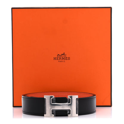 Hermes Box Togo 32mm H Belt 80 Black Orange 5 of 5
