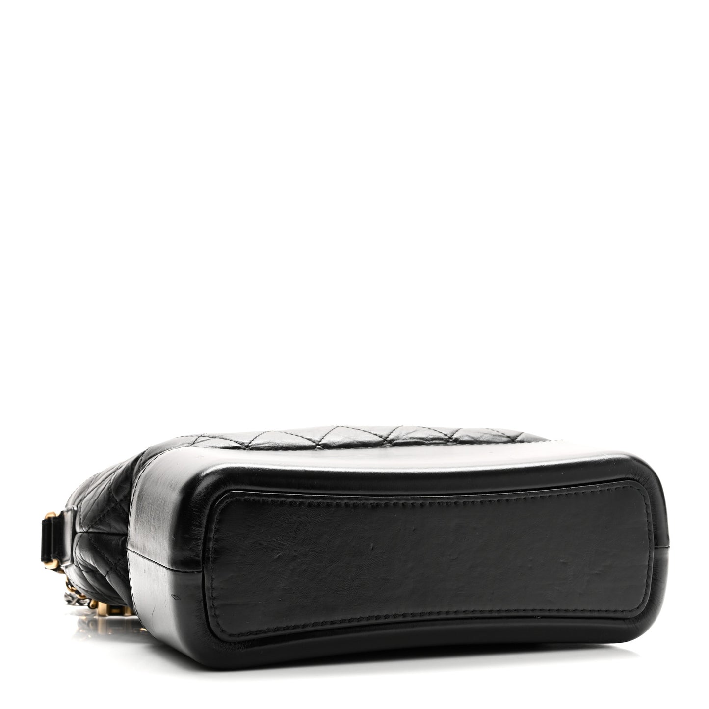 Aged Calfskin Quilted Medium Gabrielle Hobo Black