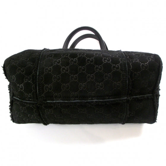 Gucci Suede Shearling Guccissima Jolicoeur Tote Black 4 of 10