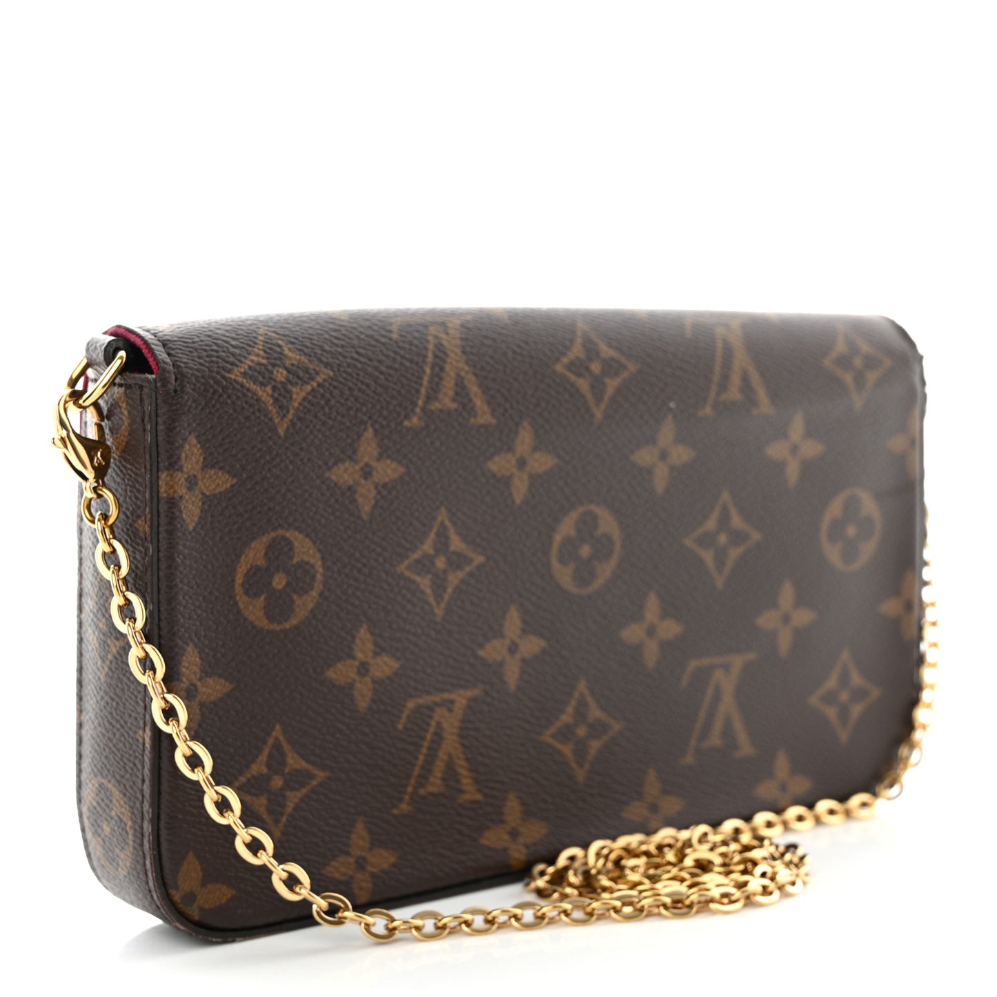 Monogram Pochette Felicie Chain Wallet Fuchsia