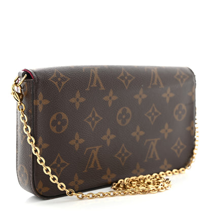 Louis Vuitton Monogram Pochette Felicie Chain Wallet Fuchsia 2 of 15