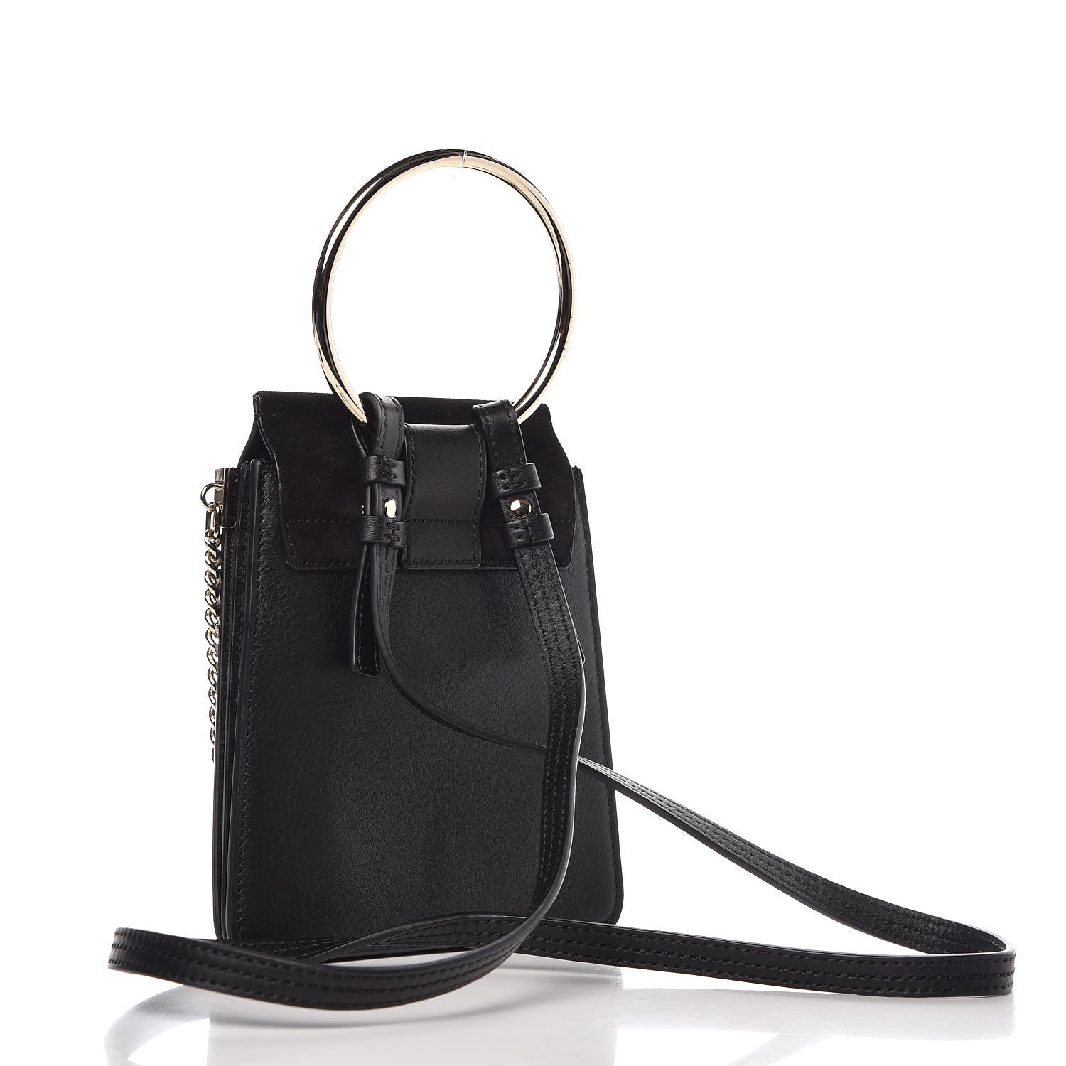 Chloe Suede Calfskin Mini Faye Bracelet Bag Black 3 of 7