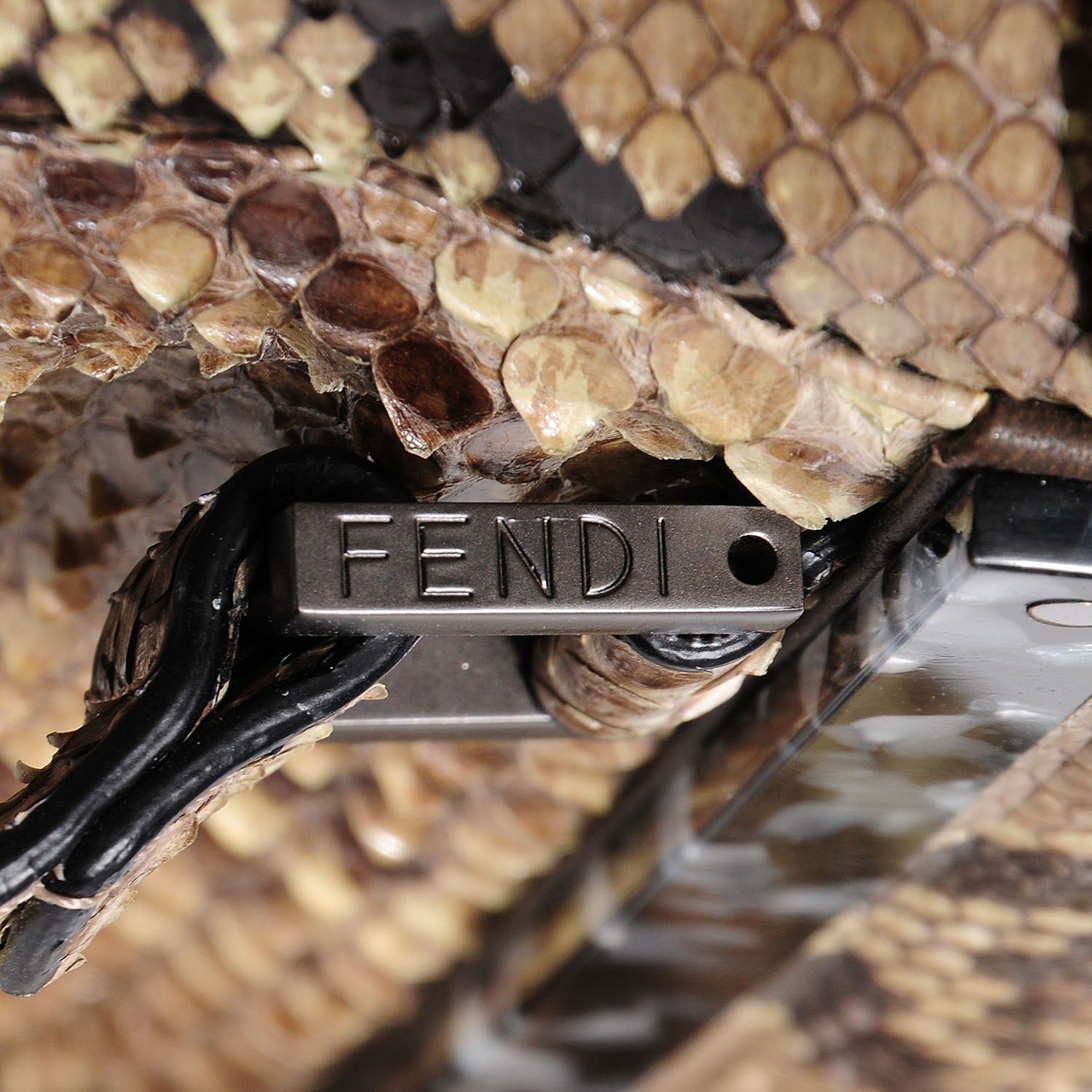 Fendi Python To You Satchel Natural Black 3 of 11