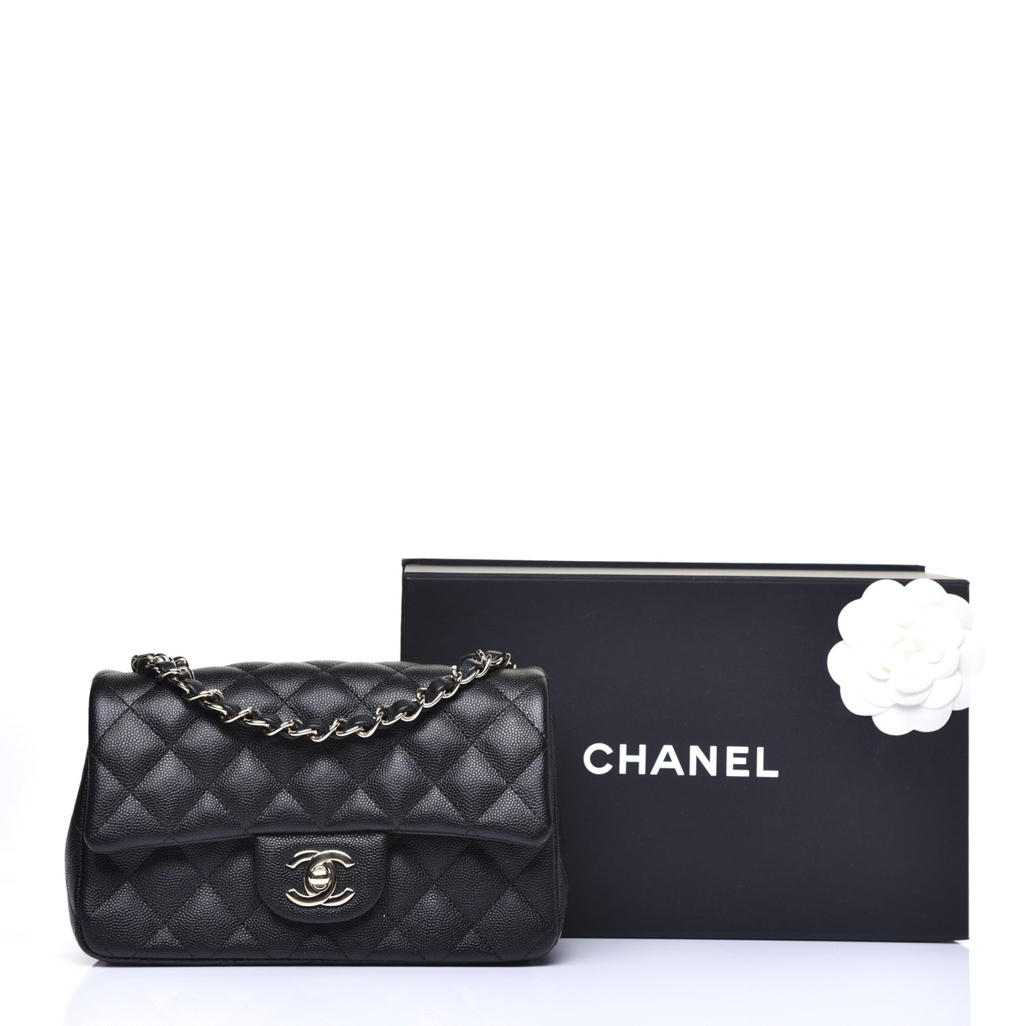 Caviar Quilted Mini Rectangular Flap Black