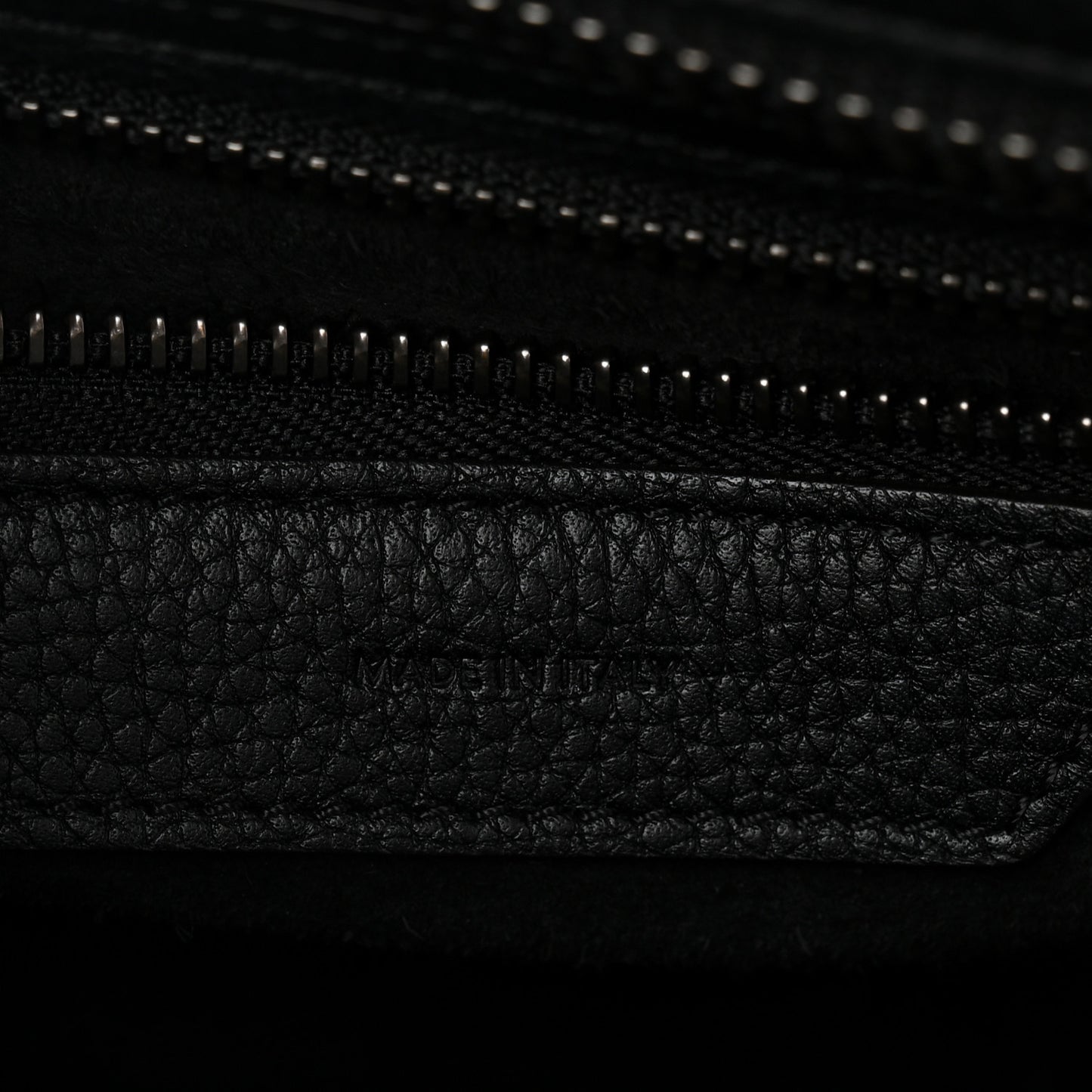 Drummed Calfskin Micro Luggage Black