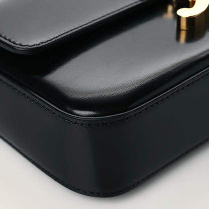 Celine Shiny Calfskin Triomphe Chain Shoulder Bag Black 7 of 8