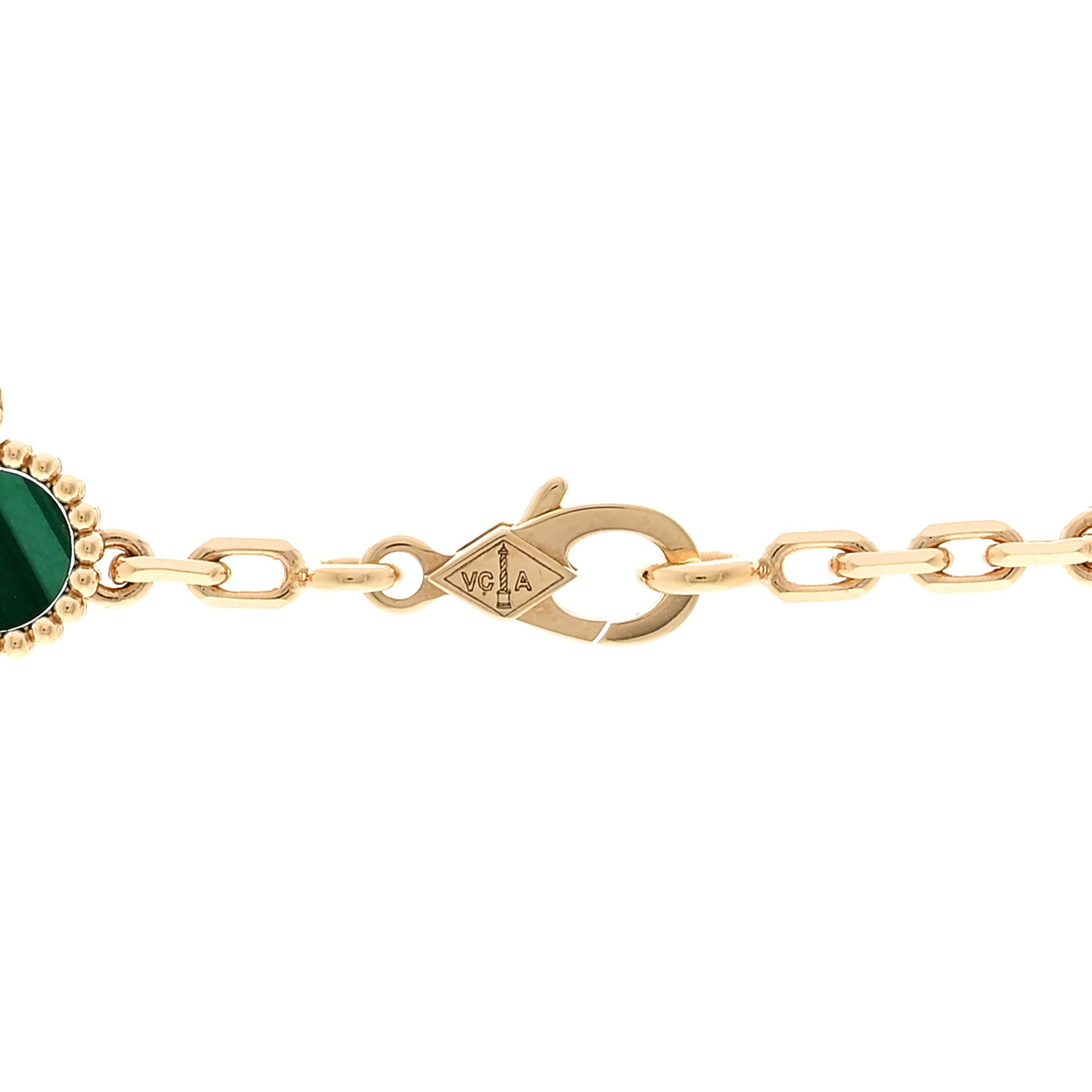 Van Cleef & Arpels 18K Yellow Gold Malachite 10 Motifs Vintage Alhambra Necklace 4 of 7
