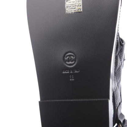 Chanel Grained Calfskin Velcro Dad Sandals 38 Black 10 of 11
