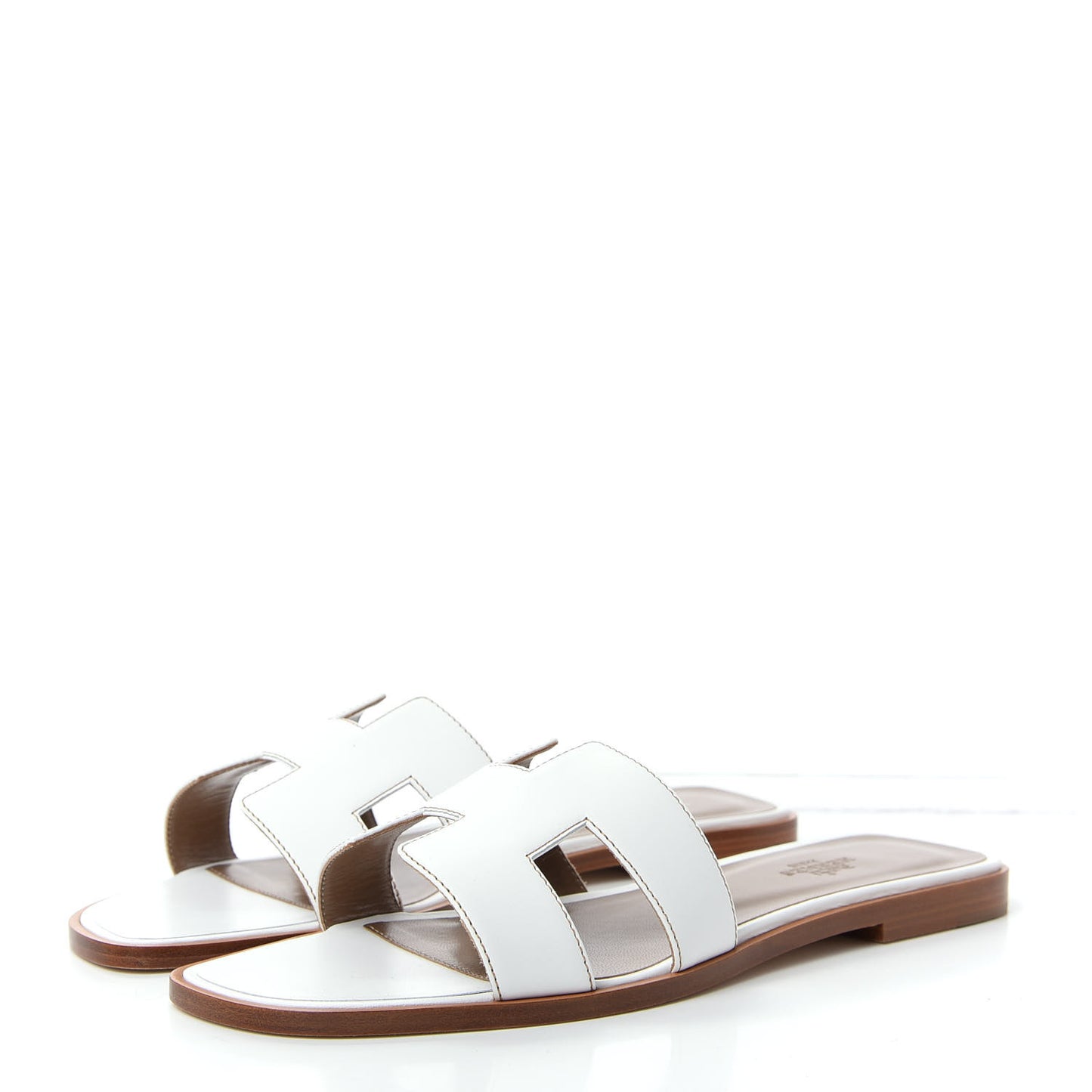 Box Calfskin Oran Sandals 39 White