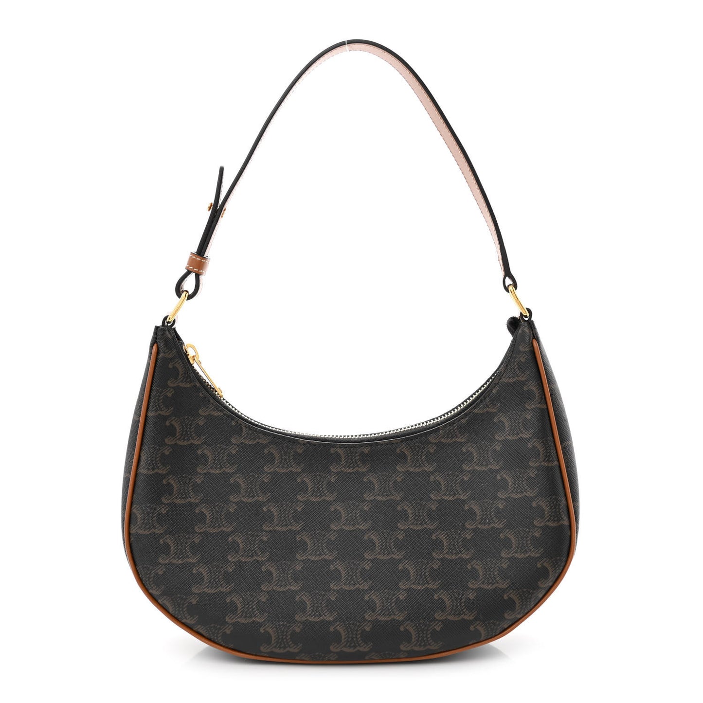 Triomphe Canvas Calfskin Ava Shoulder Bag Tan