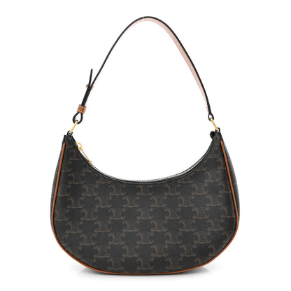 Celine Triomphe Canvas Calfskin Ava Shoulder Bag Tan 1 of 13