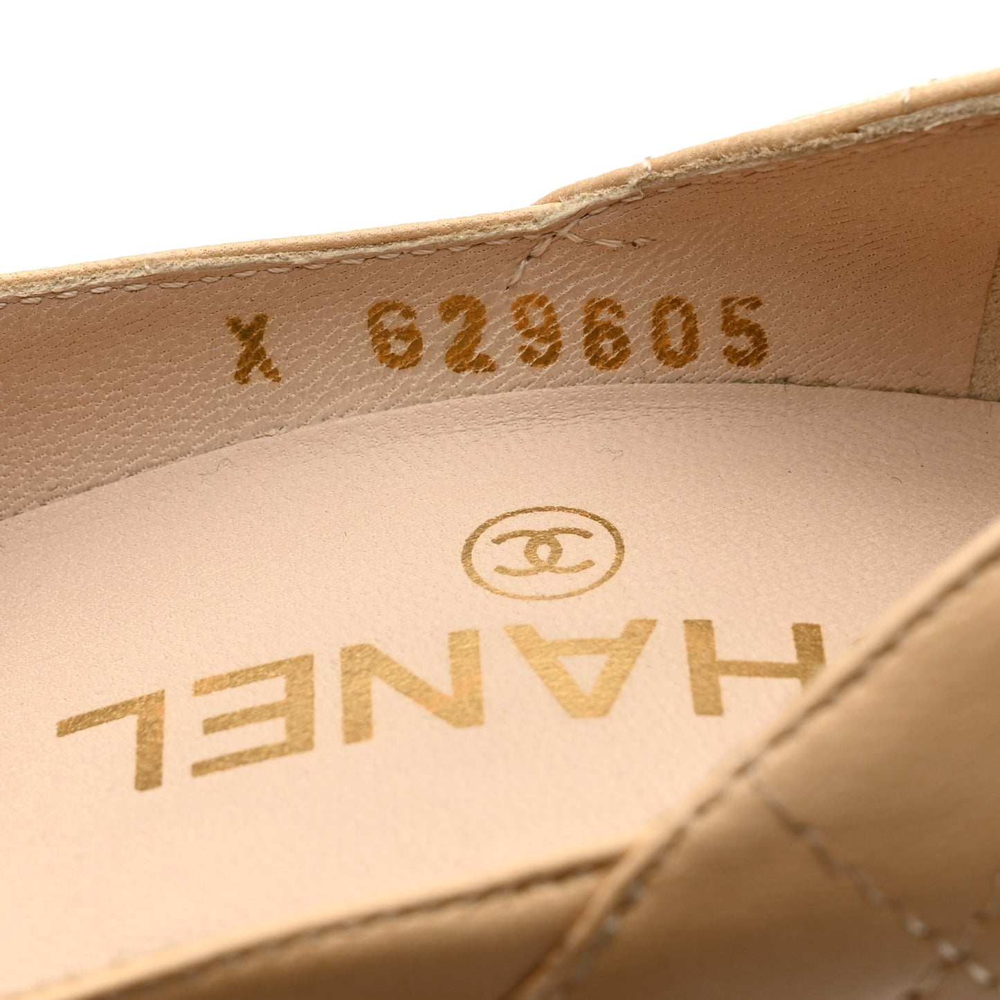 Lambskin CC Cap Toe Platform Pumps 36 Beige Black