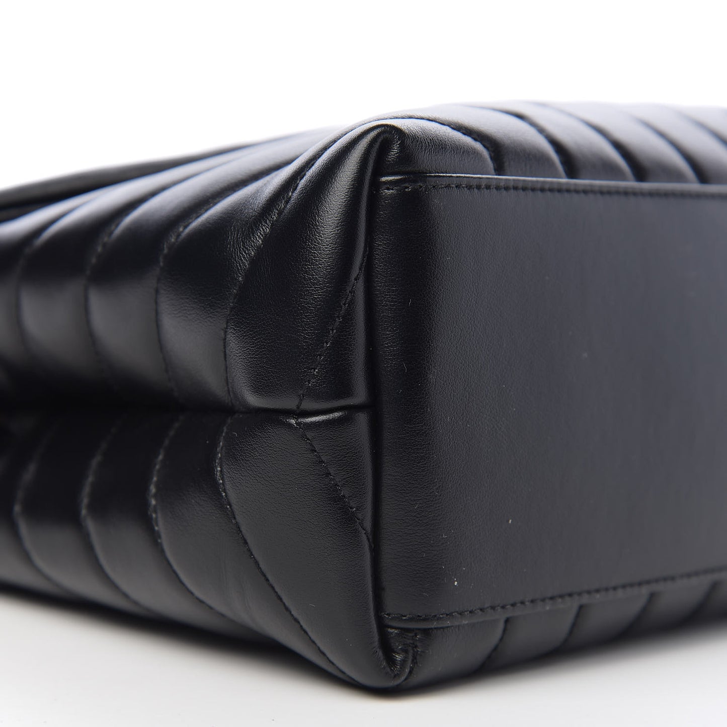 Calfskin Y Quilted Monogram Medium Loulou Chain Satchel Black