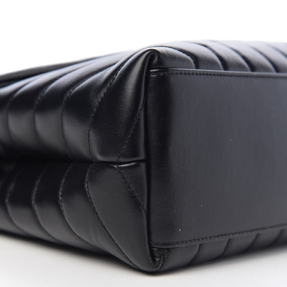 Saint Laurent Calfskin Y Quilted Monogram Medium Loulou Chain Satchel Black 7 of 9