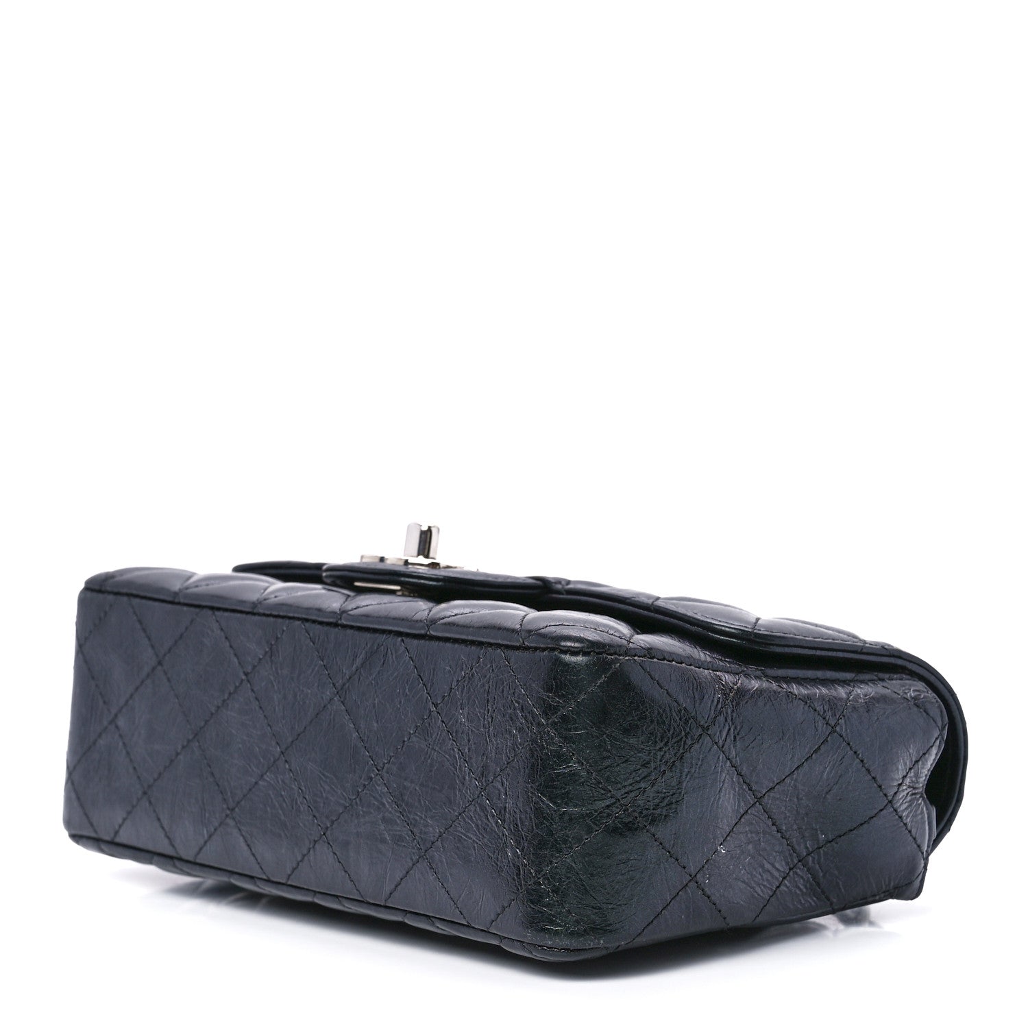 Chanel Iridescent Crumpled Calfskin Quilted Mini Rectangular Flap Black 10 of 12