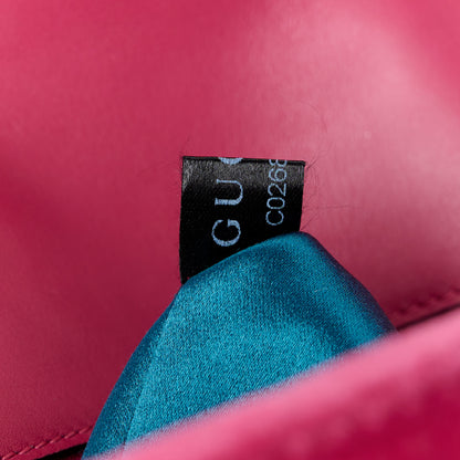 Gucci Velvet Matelasse Bow Embroidered Small GG Marmont Shoulder Bag Raspberry Rose 8 of 11