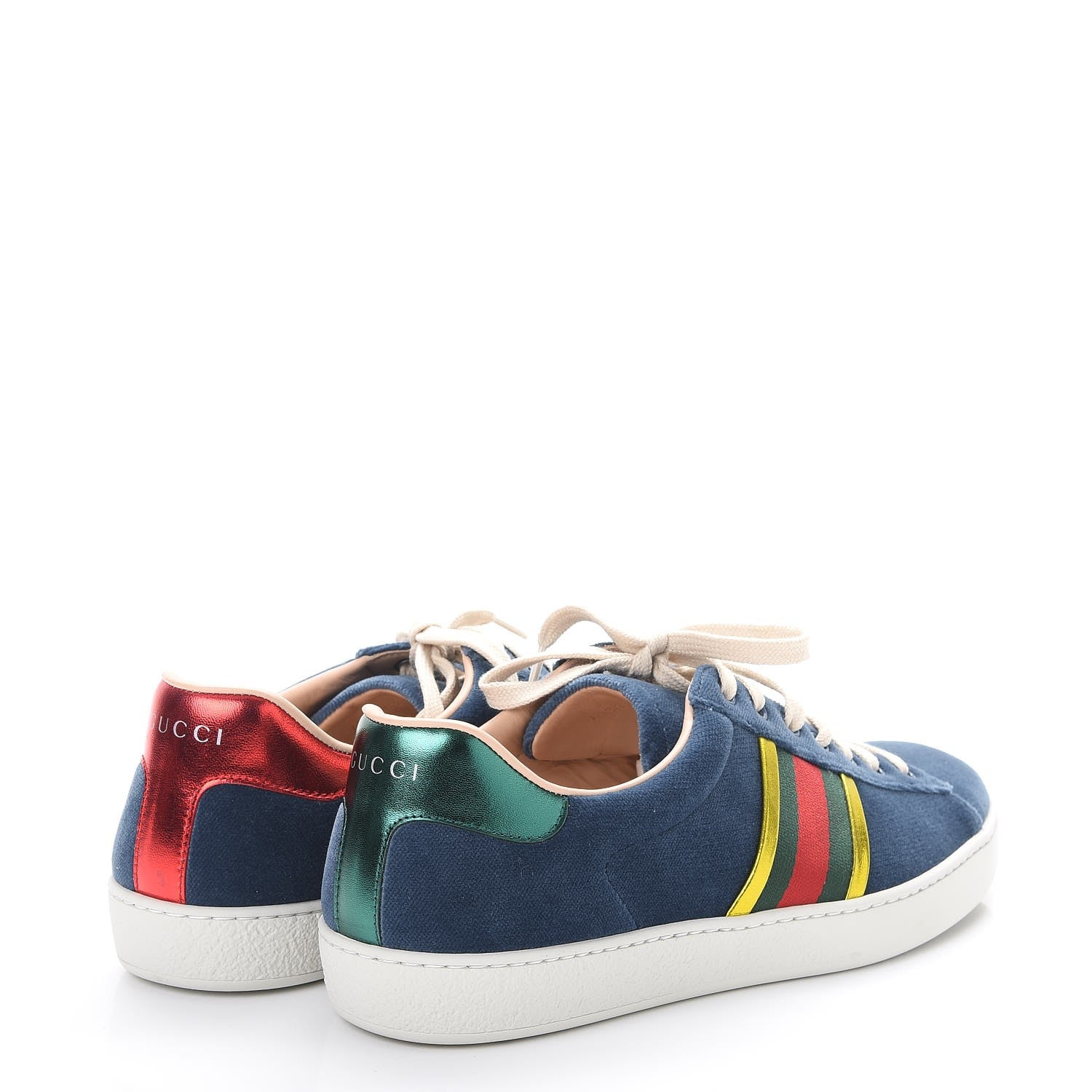 Gucci Velvet Web Mens Ace Sneakers 9 Blue 4 of 10
