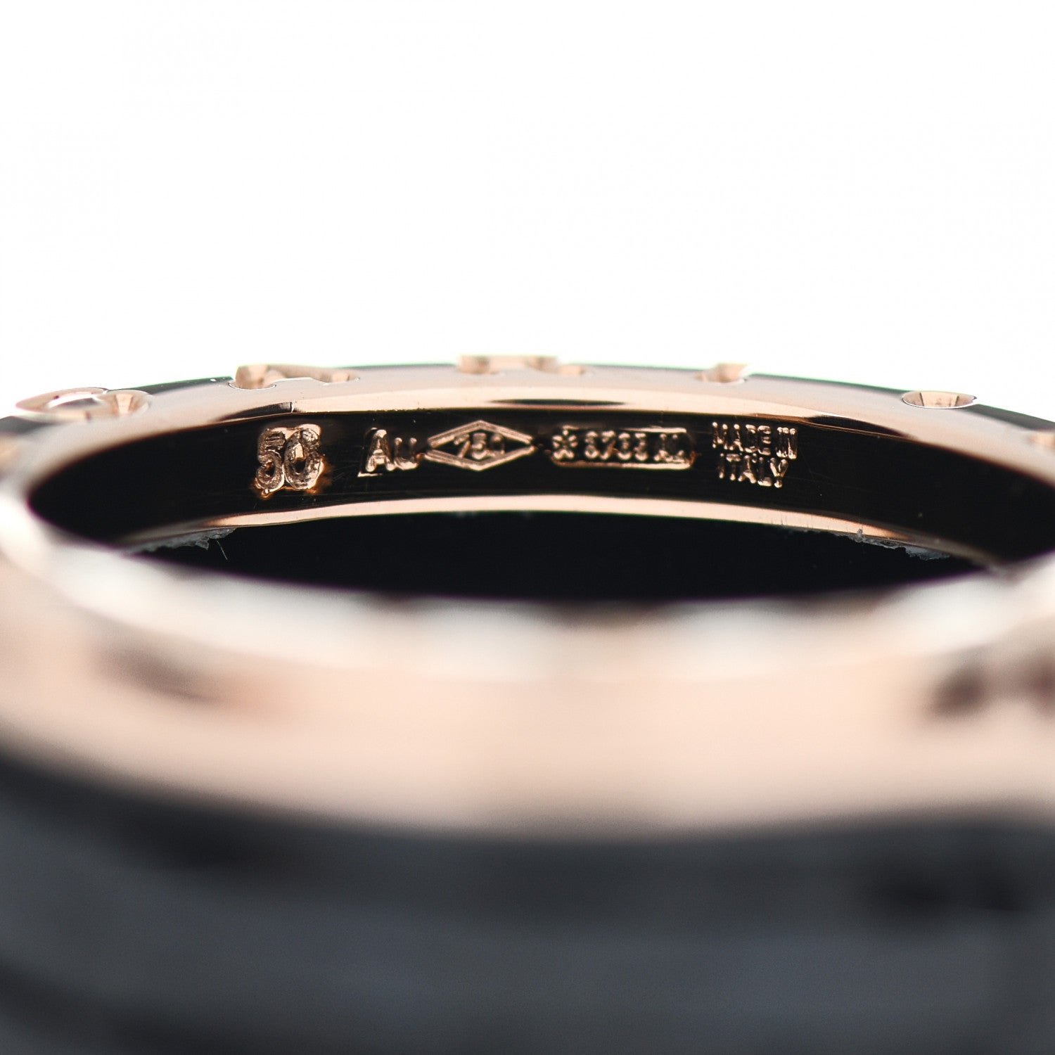 Bulgari 18K Rose Gold Black Ceramic B.Zero1 Four-Band Ring 50 5.5 5 of 5