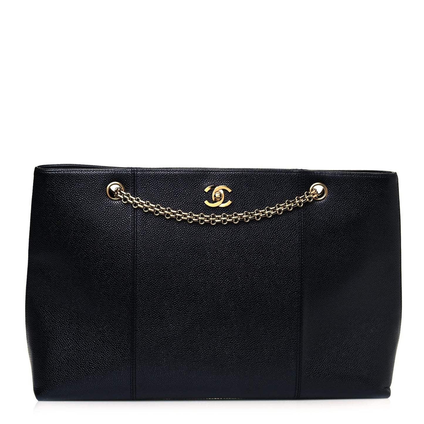Grained Calfskin Bijoux Chain Shoulder Bag Black