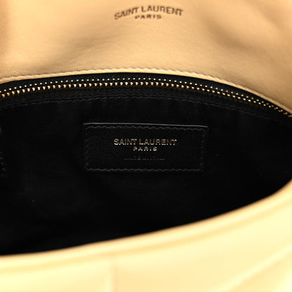 Saint Laurent Lambskin Quilted Toy Loulou Puffer Monogram Chain Satchel Jaune Pale 6 of 9